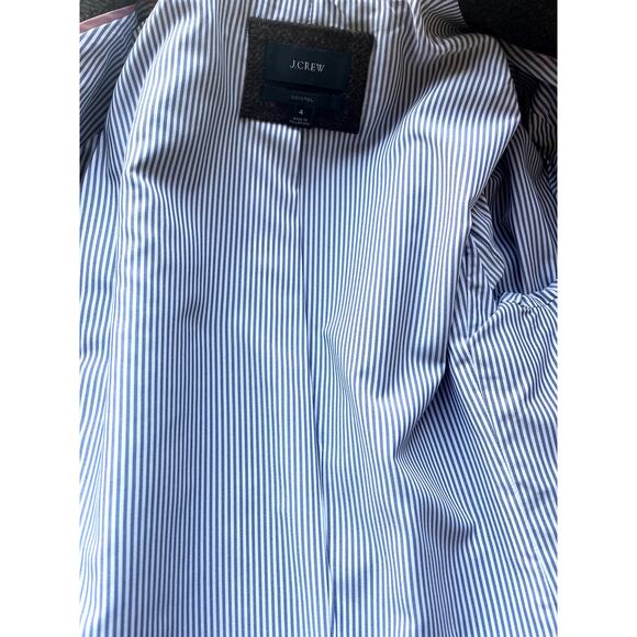 J.Crew Bristol Blazer Jacket Chocolate Herringbone Wool Double Breasted Size 4 - Picture 11 of 11